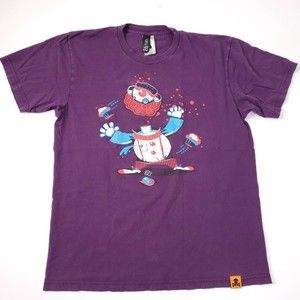 Johnny Cupcake Robot Clown Tshirt Size Large Purple